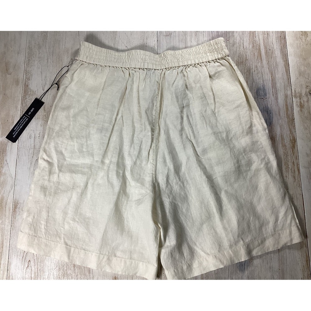 New‎ With Tags Tahari Cream Linen Shorts Women's Large - Picture 2 of 6